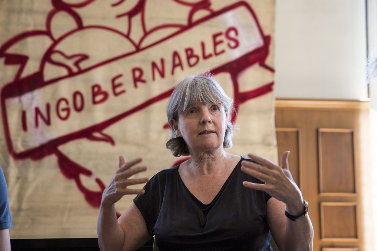 Susan Watkins, en el centro social La Ingobernable de Madrid el pasado 20 de mayo.