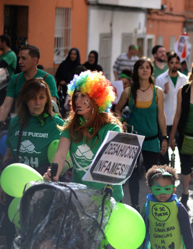 Manifestación de la PAH de Vallecas.