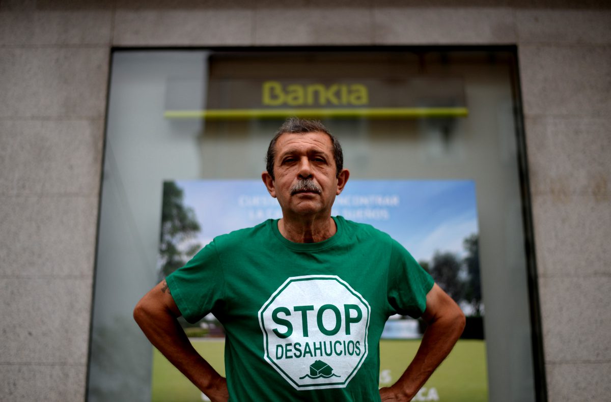 Juan Antonio, barrendero desahuciado en Madrid. Foto: Lotta Meri Pirita Tenhunen.